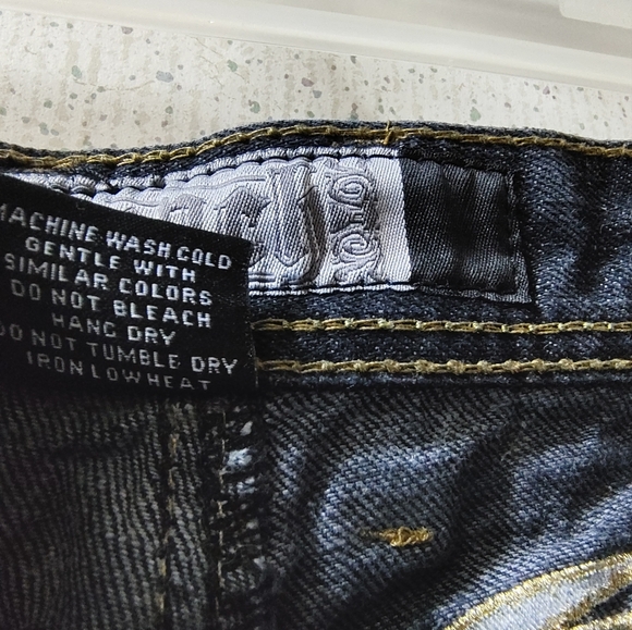 Vintage Clench Jeans Kanji Dragon Embroidery 42x32" Baggy Affliction Style 90s - Picture 15 of 16